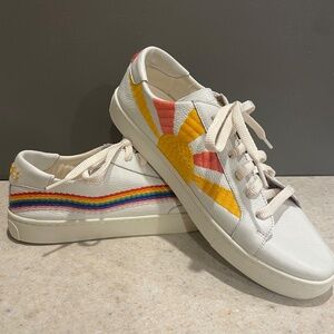 SOLUDOS NWOT Anthropologie Good Vibes Trainer Rainbow Wave Ibiza Sneaker